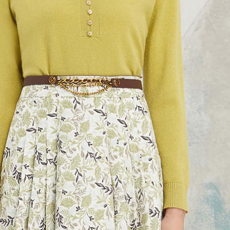 JESSIE Women's Faux Two-Piece V-Neck Knit Sweater