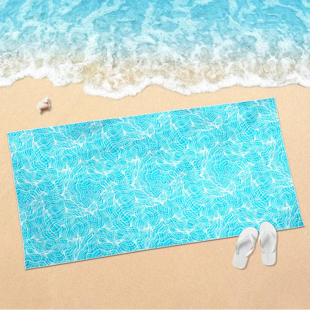 Color Blocking Diagonal Stripe Splicing Beach Towel, Ultra-fine Fiber Absorbent Bath Towel, Swimming Pool Special Large Towel