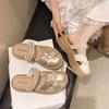 Thick-soled Bag Head Half Slippers Women's New Summer Wear Fashion Hollow Casual Soft Bottom with Skirt Cool Slippers