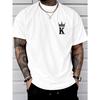 European Sizes Men'S Crown K Small Logo Letter Print Sports Casual Versatile Short-Sleeved T-Shirt