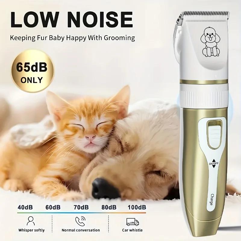 1pcs Professional Pet Clipper for Dogs Cats - Cordless USB Rechargeable Hair Trimmer with Guard Combs Low Noise Grooming Kit