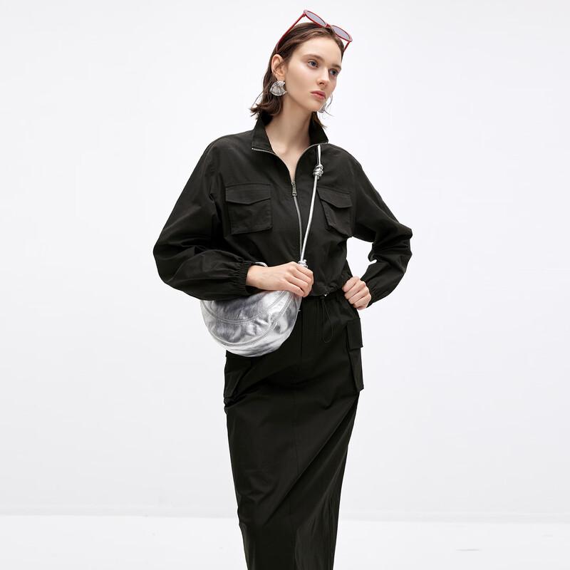 

Tatu Workwear Style Long-Sleeve Jacket and Midi Skirt Set S