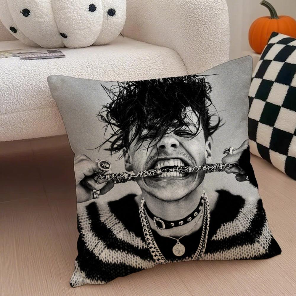 Hot Anime Punk British Singer YYungblud Cushion Cover Throw Pillow Cover Hidden Button Durable Polyester Chair Cushion