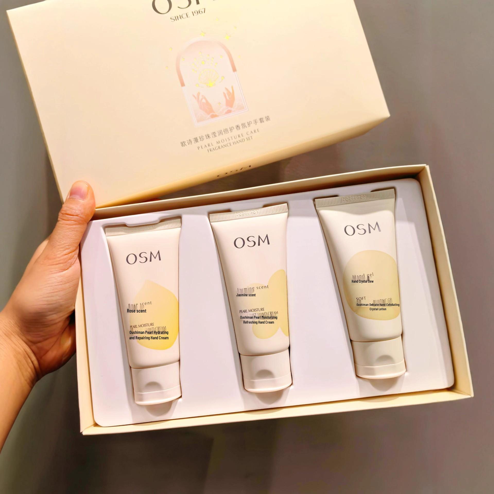 Pearl Scented Hand Care Set: Hydrating Cream & Exfoliating Gel