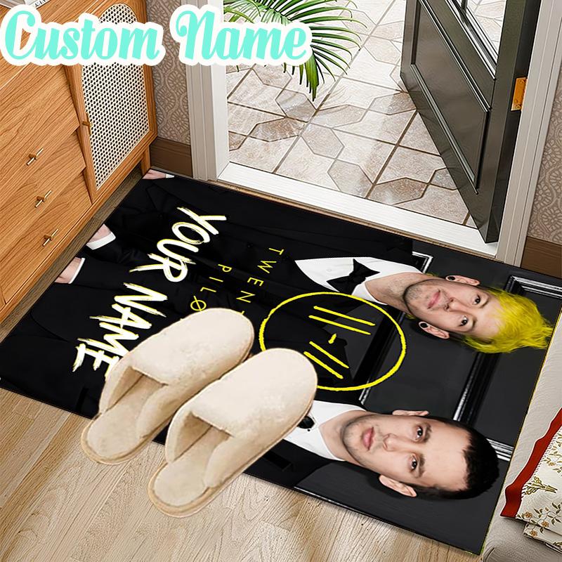 Custom Name Twenty One Pilots Music Evolution Rug Office Rug Chair Mat Non Slip Carpet Rugs for Bedrooms Dining Room Living Room Home Decor gifts