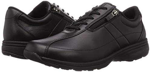 ASAHI Medical Walk LF Women's Leather Walking Shoes with Zipper, Black, Size 23 Cm, 4E