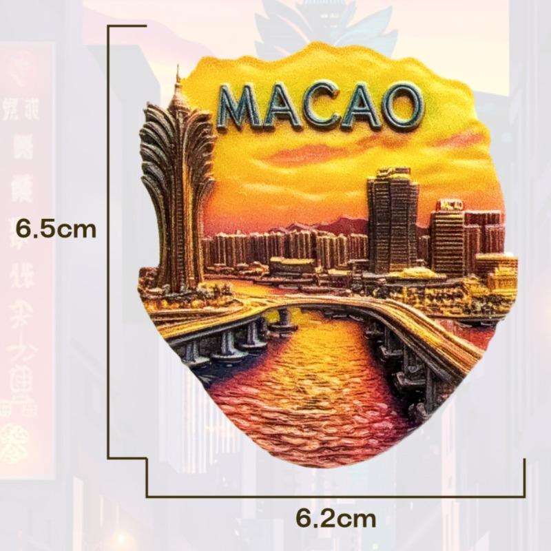 China Travel Souvenirs Macao Fridge Stickers Yello Mountain Xinjiang Yunnan Xishuangbanna Fridge Magnets Wedding Gifts