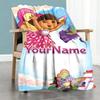 Dora Explorer Personalized Name Blanket Gift Customizable Blanket Soft Warm Cozy Great for Living Room Couch Bedding Home Decor for All Occasions