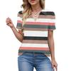 Womens Shirts Summer Business Casual Work Tops Short Sleeve Button Down Collared V Neck Blouse T-Shirt
