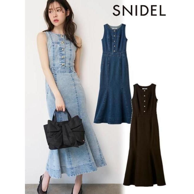 (Limited time 10% OFF & 300 yen OFF) snidel / Snidel Ame Suri Denim Dress 26 Spring/Summer. SWFO262050