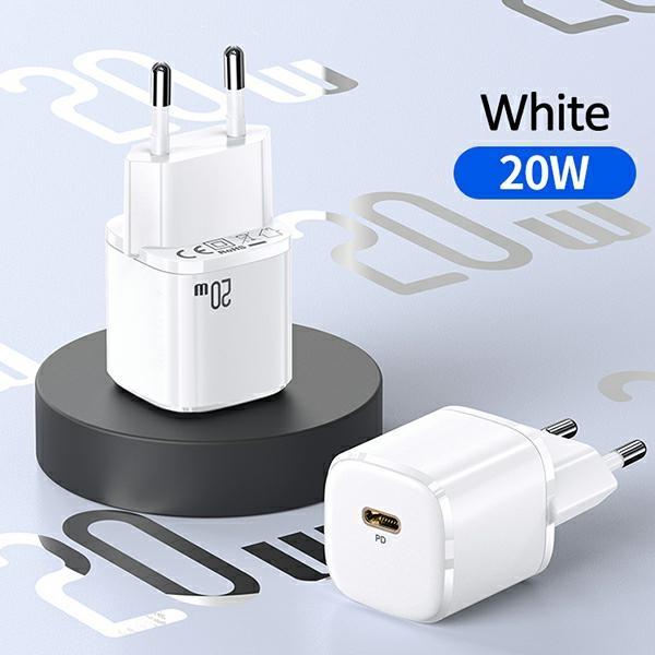 USAMS Land. Network. 1Xusb-C T36 Mini 20W+ Cable Usb-C-Lightning White/White Pd3.0 Fast Charging Xfkxlogtl02 (Us-Cc124+Us-Sj484)