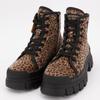 Leopard Print Furry Ankle Boots with Black Laces and Lug Sole Woman DOCKERS BY GERLI