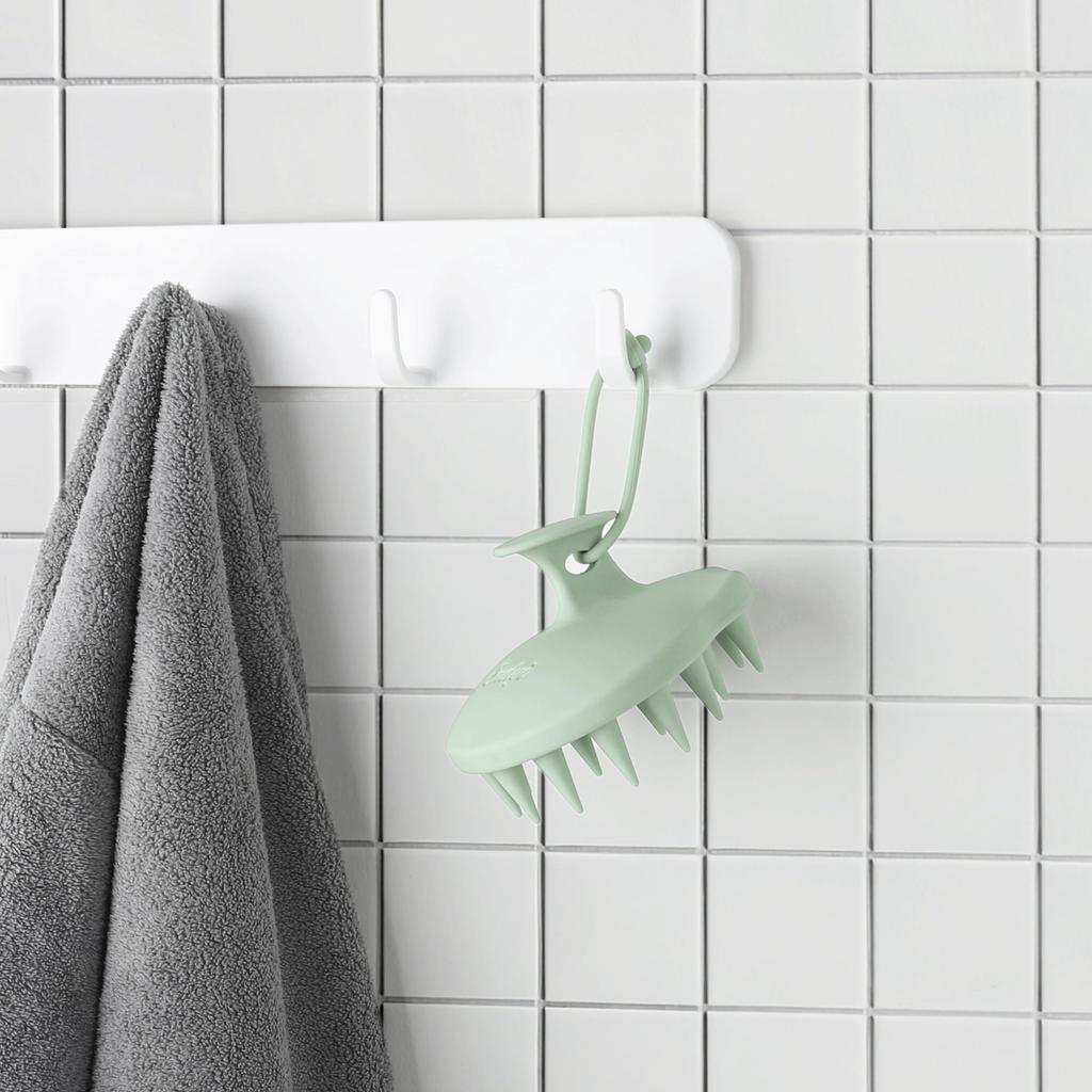 Sndyi Silicone Scalp Brush with Detachable Scalp Shampoo Scalp Shampoo Brush for Gentle Scalp Scalp Hair Brush for Head Scalp Mint Green Hoop,