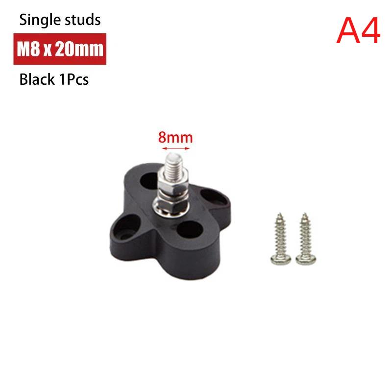 Single/Dual Terminal Block Stud 12-48V Bus Bar Power Terminal Block Positive Negative Fixed Wiring Bolts For Truck Rv Boat