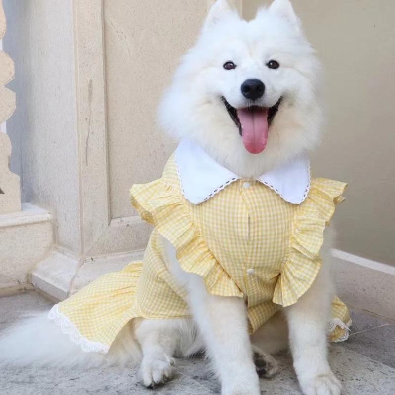 Pet cute big dog clothes princess lace skirt teddy cat dog princess skirt spring summer shirt
