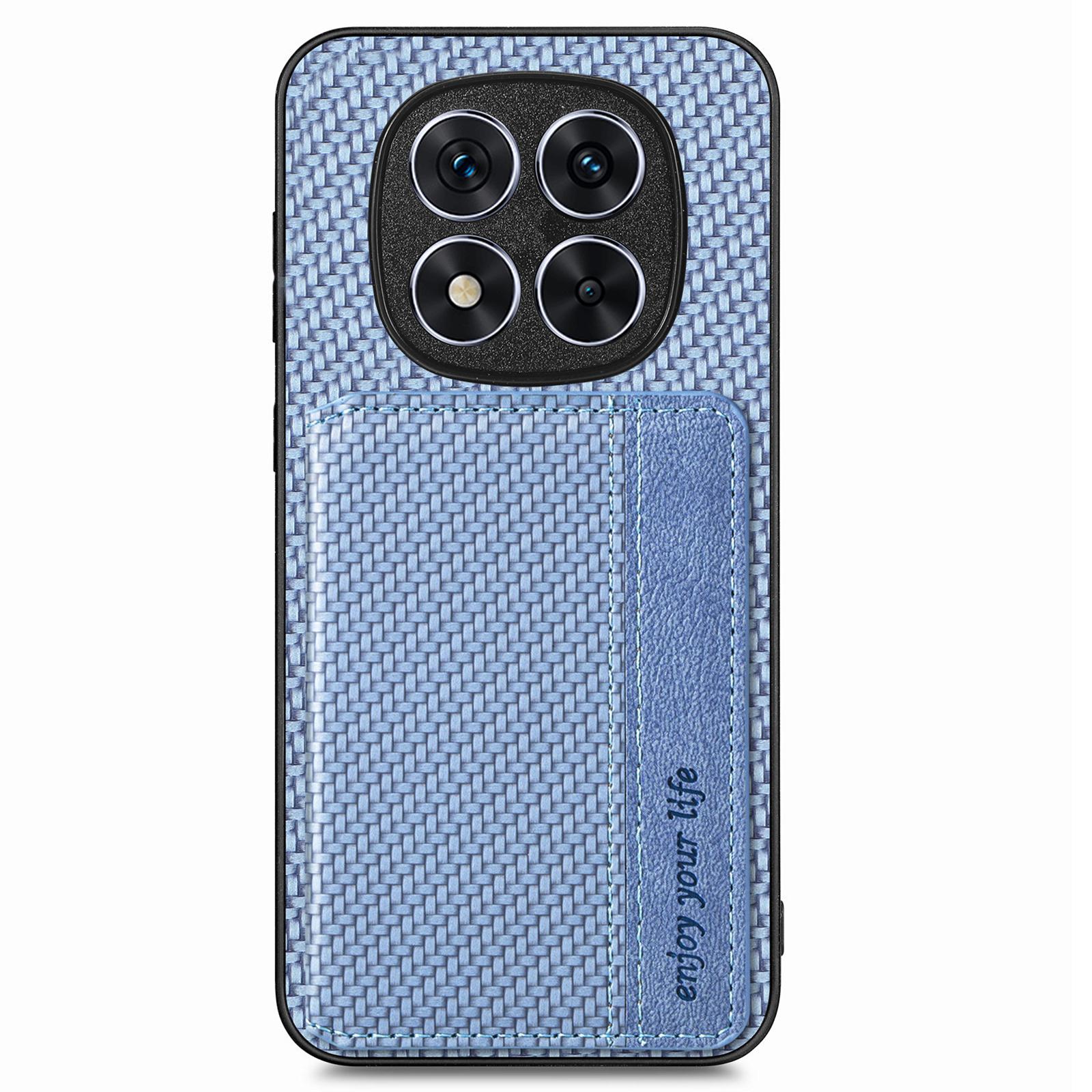 

For Xiaomi Redmi Note 14 Pro+ 5G Case RFID Blocking Leather+PC+TPU Phone Cover with Card Holder Blue