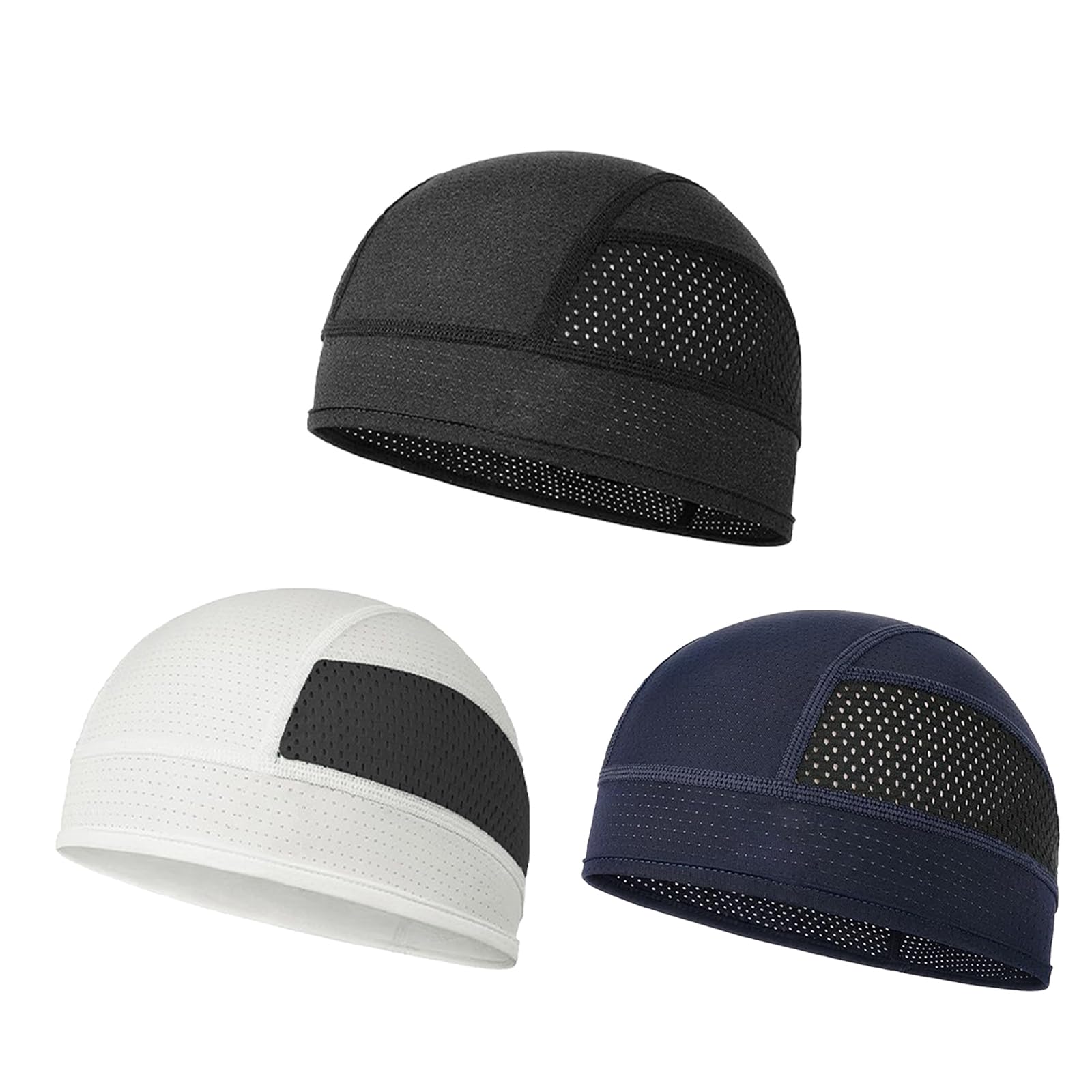 

Afindern Helmet Inner Mesh Cycling One Size Fits for and Sweat 3 Colors Caps, Caps, Breathable, 3-Piece Set, Brimless, Quick-Drying, Sweat-Absorbent,