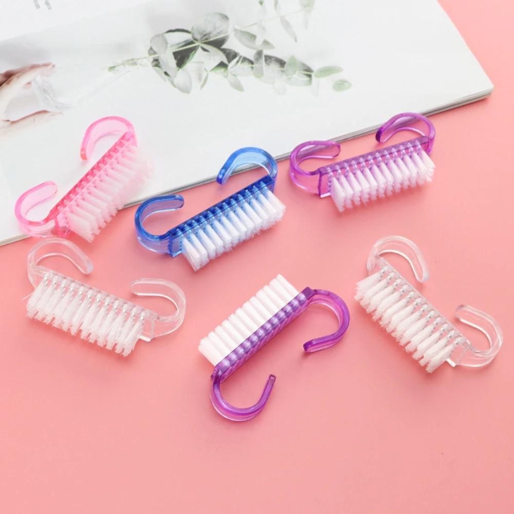 2PCS Nail Brushes 4 Colors Nail Art Manicure Pedicure Soft Remove Dust Powder Cleaning Brush Tools Transparent Horn Brushes