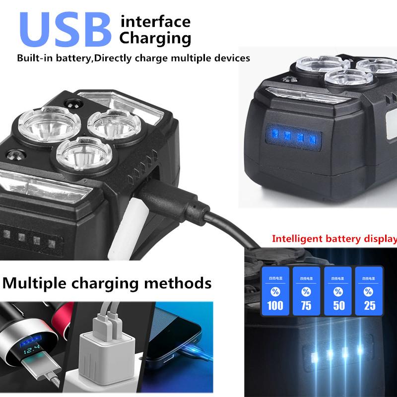 Rechargeable Induction Headlight Led Cyclinglight Flashlight Camping Head Light Strong Work Headlamp Portable Fishing Head Torch