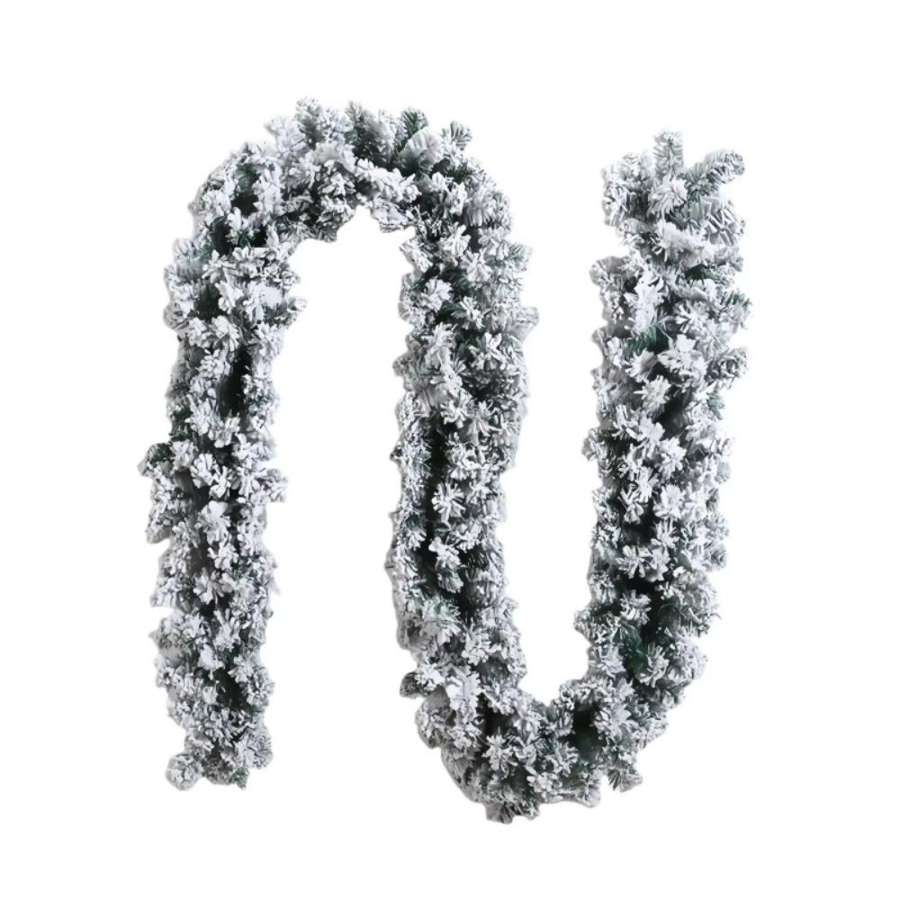 

2,7 м Сосновая хвоя Ротанговая полоса Белый снег Рождественское украшение Ротанг Витрина магазина Christmas Garland