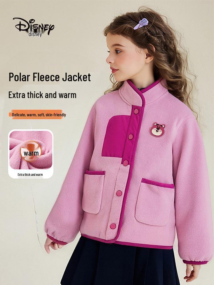 Disney Girls' Fleece Jacket - 2026 Spring Cold-Weather Top for Kids