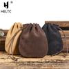 Echtes Leder Münzbörse Herren Damen Vintage Kleine Münz Geldbörse Hartleder Geldtasche Kordelzug Aufbewahrungstasche