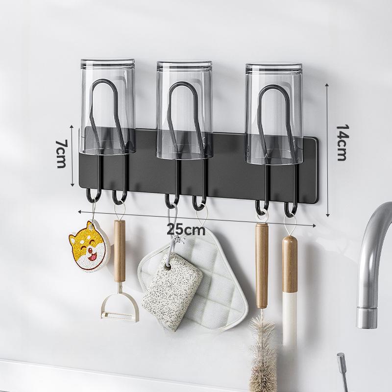 Magnetic Kitchen Metal Cup Holder for Refrigerator Side Shelf Punch-Free Hanging Kitchenware Hook Sundries Organize Storage Rack