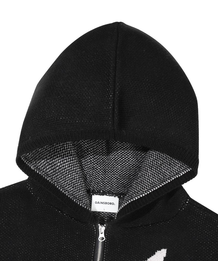 GAINSBORO Love Star Knit Zip-Up_Black