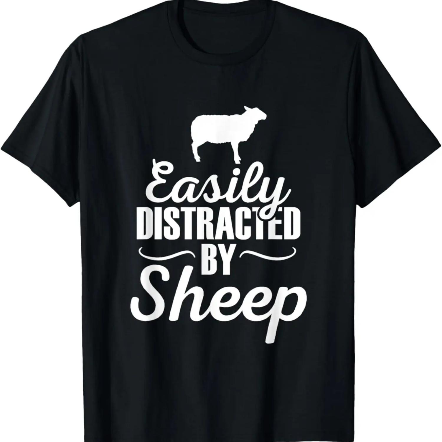Easily Distracted By Sheep - Sheep Gifts For Sheep Lovers T-Shirt S чёрный