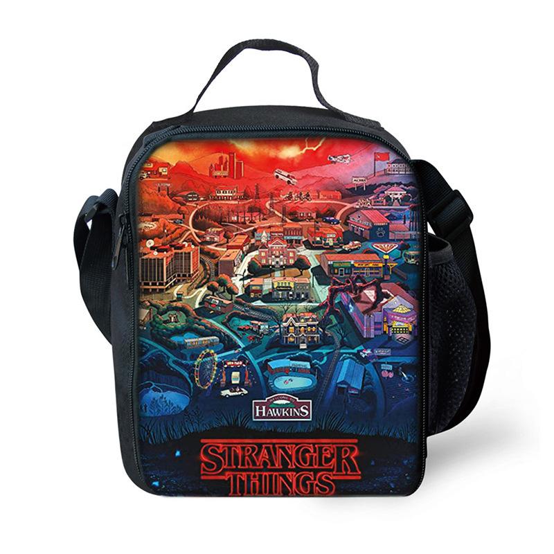 Stranger Things 4 Stranger Things Cartoon Shoulder Lunch Bag Outdoor Picnic Bag