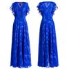 French Style Chiffon Summer Dress Women Long Elegant Beach Dress with Flowy Hem