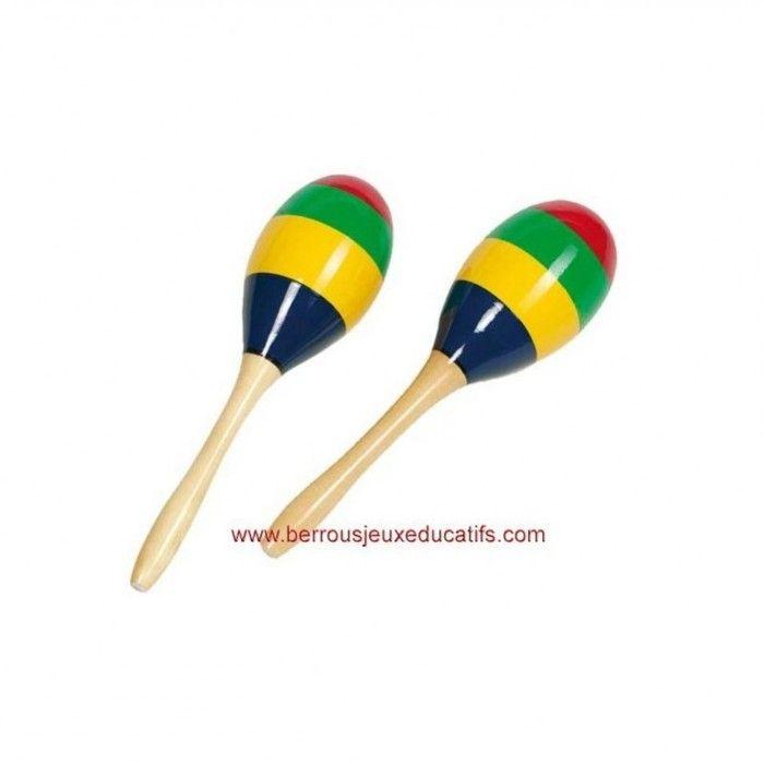 Maracas - GOKI - Arce En Ciel - 20 Cm - Bois - Mixte - 3 Ans Et Plus