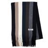 Michiko London Unisex Russell Block Stripe Scarf Italian-Made (Pattern C Black)