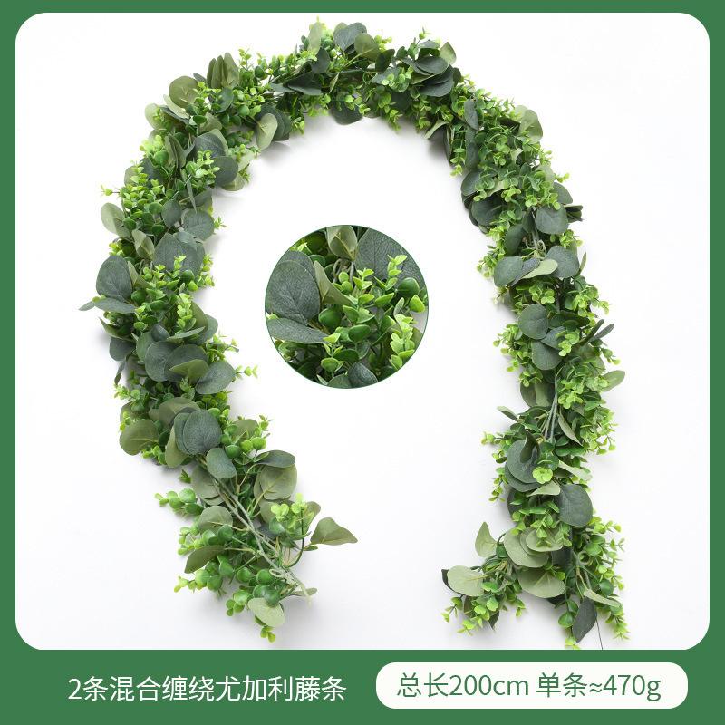 Artificial Eucalyptus Eucalyptus Wreath Fake, Silver Dollar Green Leaf Vine Wedding House Party Cape Decorative Flower