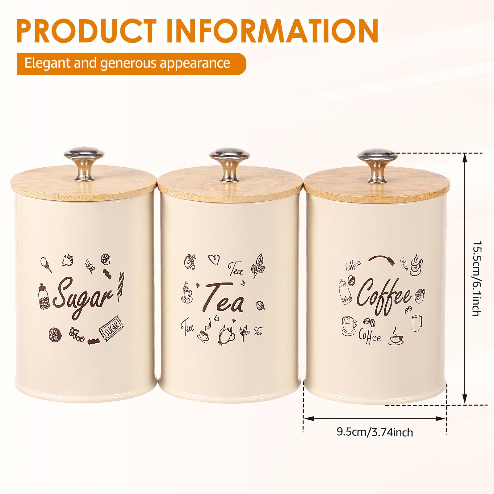 3Pcs Coffee Bulk Storage Jars set with Lids Large Capacity Sealing Coffee Tea Sugar Spice Containers set kitchen canister set 5980₽