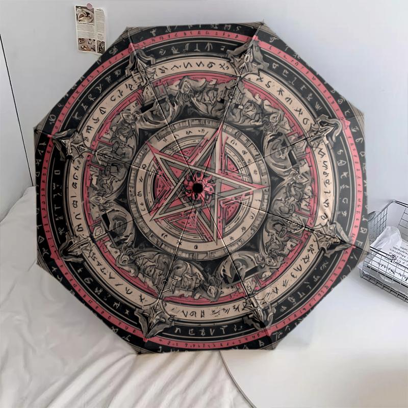 

pentagram pattern, automatic folding umbrella, portable and foldable design, 8 ribs, a Christmas or birthday gift.