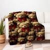 """Entzückende Teddybären mit roten Schleifen - Perfekt als Geschenke!""""""Decke Flanell Überwurfdecke für Sofa, Bett, Reisen, Camping, Büro, Couch, Stuhl,"""