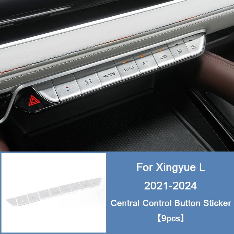 For Geely Xingyue L 2021 2022 2023 2024 Interior Accessory Car Center Console AC Button Sticker Window Lift Buttons Trim Cover