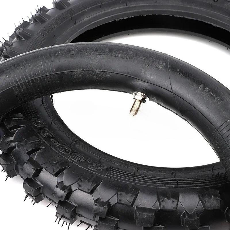 10inch Motorcycle Tire 2.50-10 Front Rear Wheel Tire Outer Tyre with Inner Tube for Motocross Dirt Pit Bike