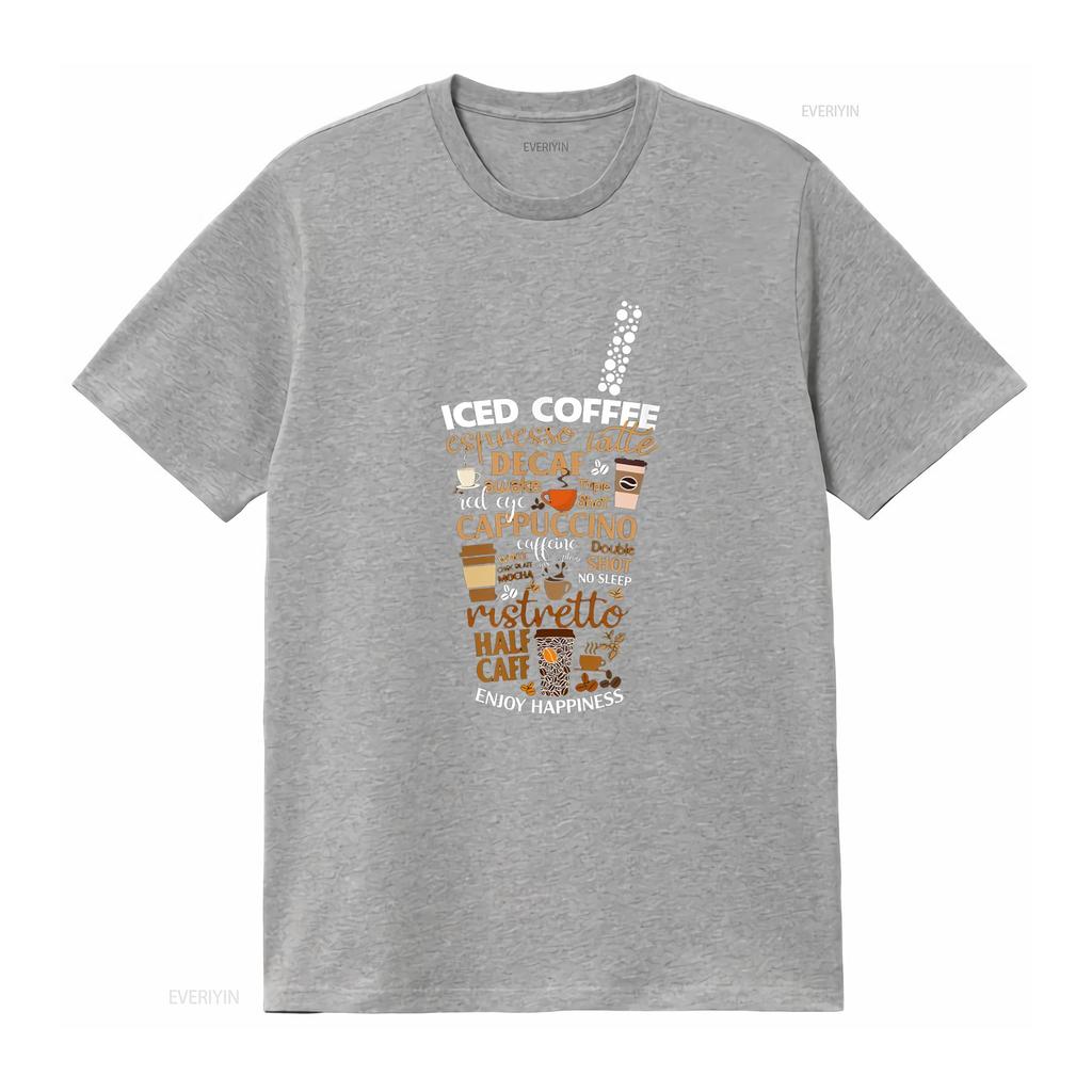 Amante de Copo de Café Gelado Mas Primeiro Espresso Latte Camiseta vintage Lavada moda streetwear Top Para Uso Diário gráfico Unissex