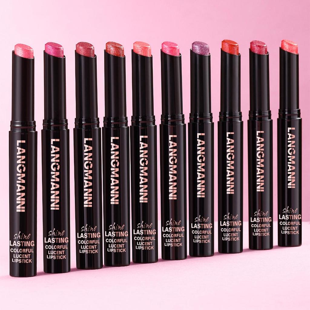 Diamond Pearlescent Lipstick Waterproof Long Lasting Non-stick Cup Matte Velvet Shiny Lipsticks Red Sexy Lips Makeup Cosmetics