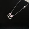 Ring Diamond-inlaid Love Pink Bow Necklace Temperament Sweet Girlish Collarbone Chain