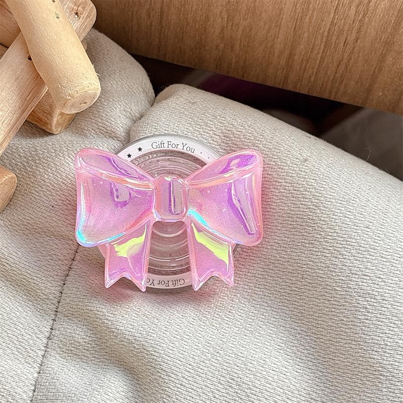 Wind Three-Dimensional Bow Decoration Internet Celebrity Mobile Phone Airbag Holder Magnetic Women'S Ring Original Gift