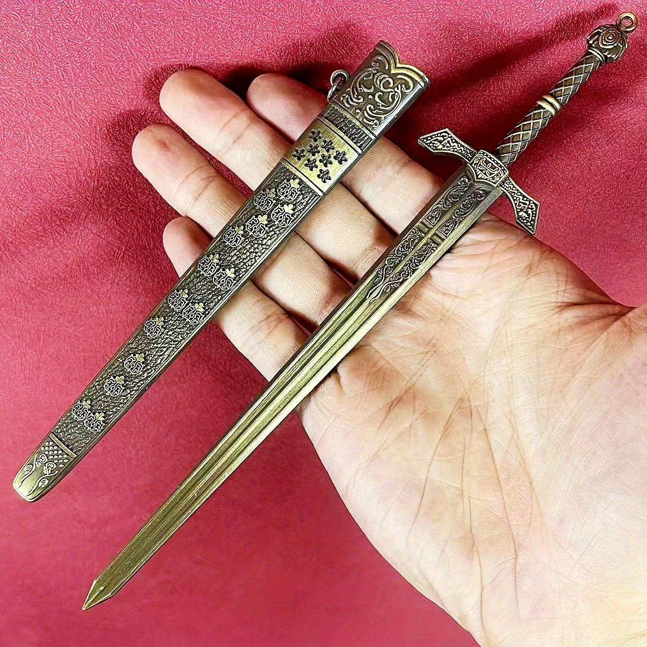 8,6 дюйма Аниме Элден Катана Рыцарь Большой меч Ниндзя нож Сталь Металл Дамасский меч Реальный размер Японская Катана Самурайский Сабля Игрушка