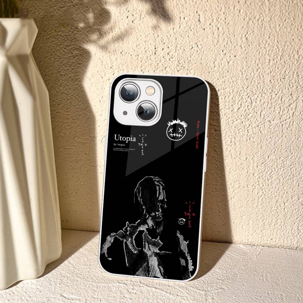 

T-Travis S-ScottS Singer Tempered Glass For Iphone 14 13 12 11 Pro Mini XS MAX 14Plus X XS XR Fundas iphone 11