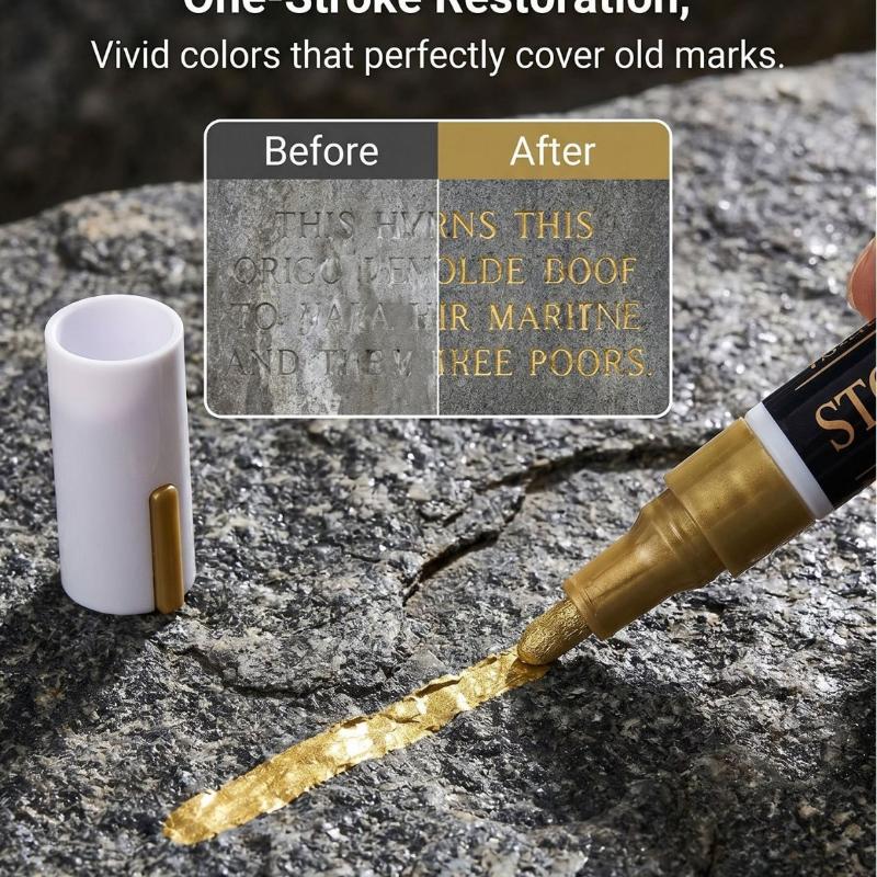 Tombstone Marker Inscription Restoration Pen For Granite Marble And Stone Surface Scratch Covering And Restoration Pen