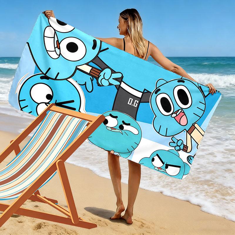 Gumball Print Beach Towel, Large Soft Quick Dry Towel for Beach Camping Swimming