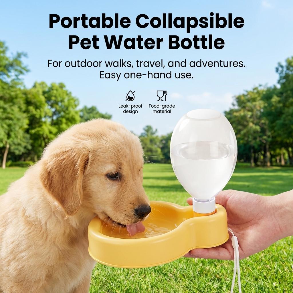 Portable Pet Water Bottle Foldable Outdoor Cup for Dogs Cats Travel