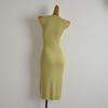 French Simplicity New Arrival Pure Color Sleeveless Knitting Dress Women's Summer Thin Silm Slim Looking Sheath Vest Dress