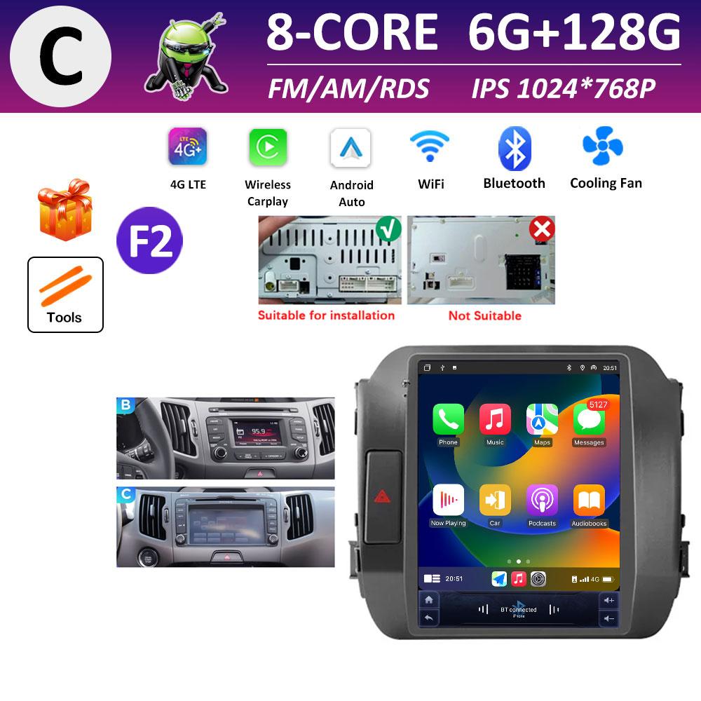 Car Multimedia Video Audio Player for KIA Sportage 3 SL 2010 2011 2012 2013 - 2016 Wireless Carplay WIFI DSP Stereo Bluetooth 4G